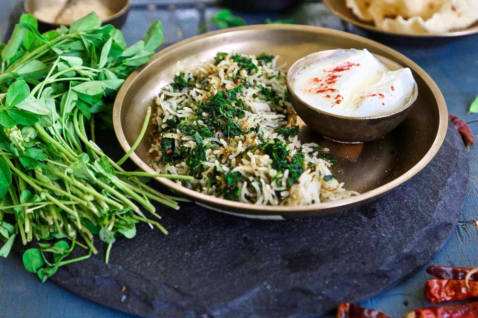 Easy Fresh Fenugreek Rice ThePepperCook