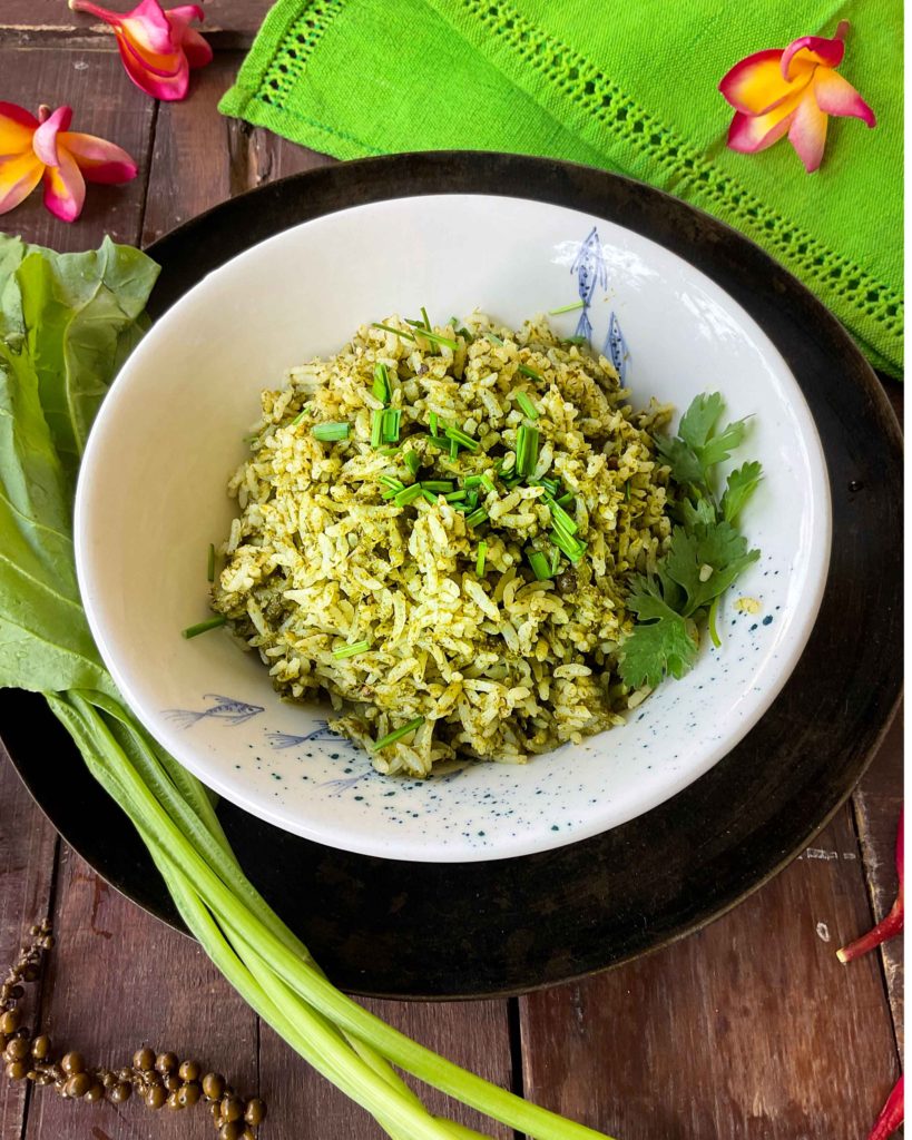 Garlicky Green Rice ThePepperCook