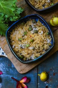 garlicky field beans rice