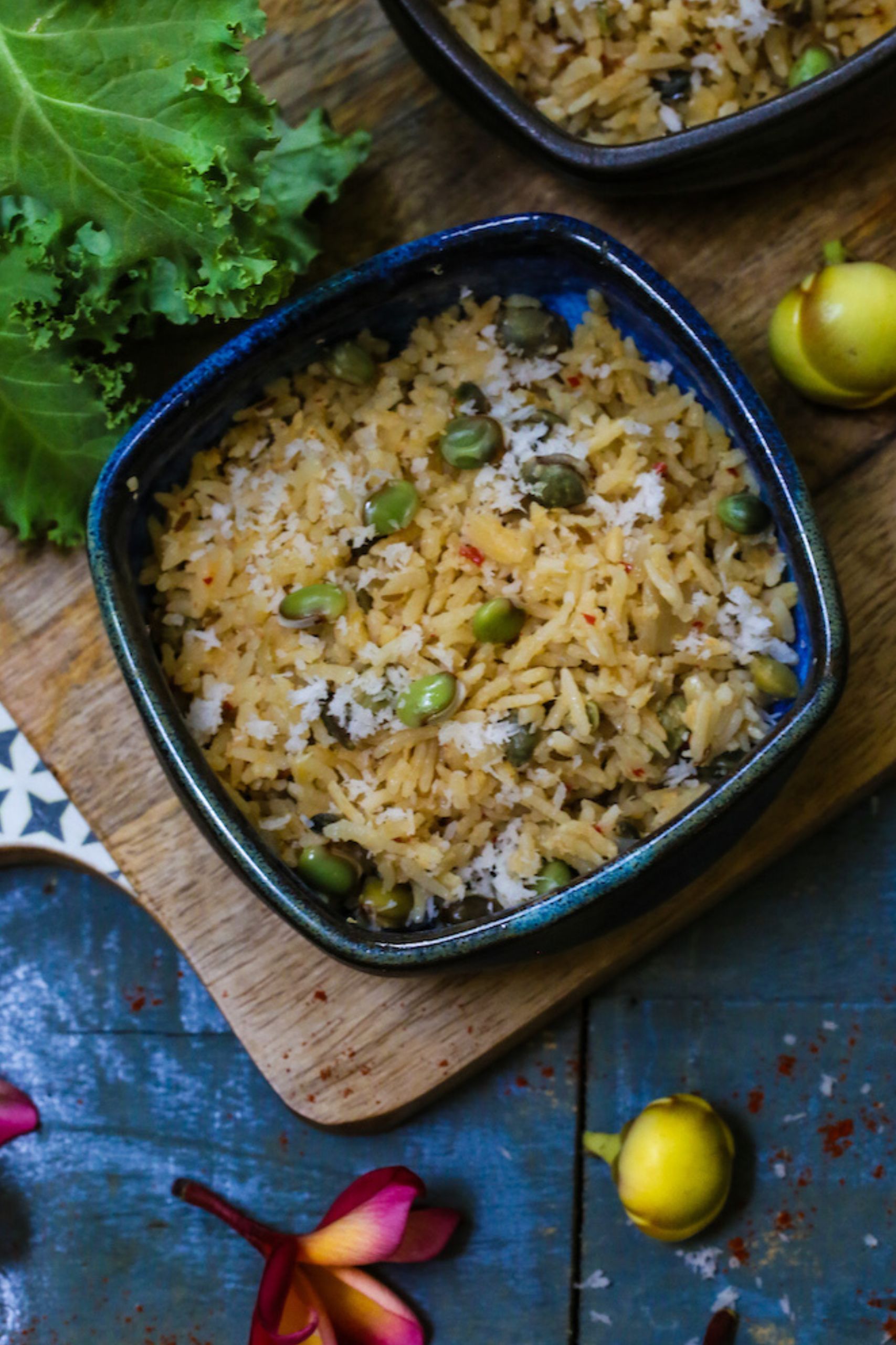 garlicky field beans rice