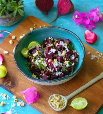 Beetroot Salad with Coconut and Peanuts