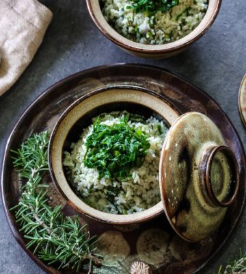 Spinach Rice with Truffle Butter